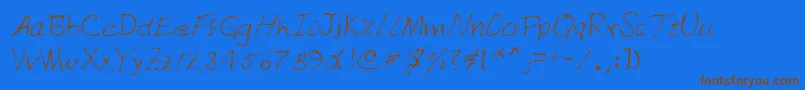 Lehn151 Font – Brown Fonts on Blue Background