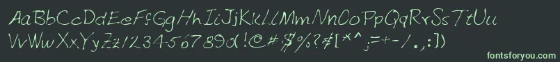 フォントLehn151 – 黒い背景に緑の文字