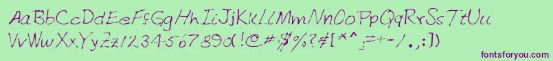 Lehn151 Font – Purple Fonts on Green Background