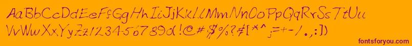 Lehn151 Font – Purple Fonts on Orange Background