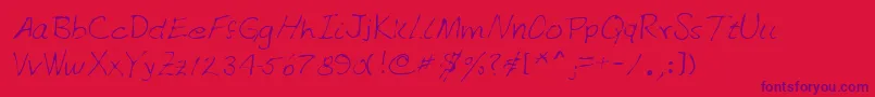 Lehn151 Font – Purple Fonts on Red Background