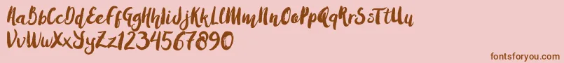 AmulhedBrushDemo-Schriftart – Braune Schriften auf rosa Hintergrund