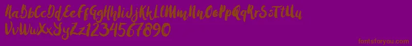 AmulhedBrushDemo-Schriftart – Braune Schriften auf violettem Hintergrund