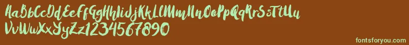 AmulhedBrushDemo Font – Green Fonts on Brown Background