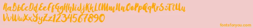 AmulhedBrushDemo-Schriftart – Orangefarbene Schriften auf rosa Hintergrund