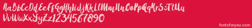 AmulhedBrushDemo Font – Pink Fonts on Red Background