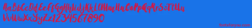 AmulhedBrushDemo Font – Red Fonts on Blue Background