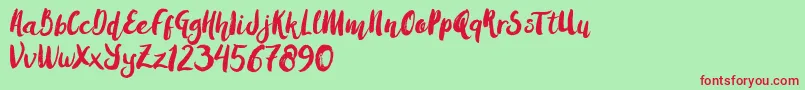 AmulhedBrushDemo Font – Red Fonts on Green Background