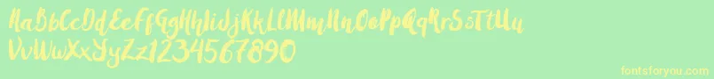 AmulhedBrushDemo Font – Yellow Fonts on Green Background