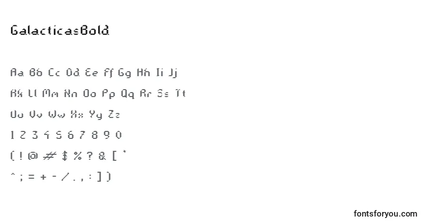 Schriftart GalacticasBold – Alphabet, Zahlen, spezielle Symbole