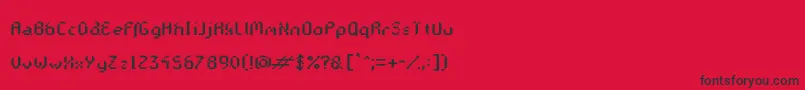 フォントGalacticasBold – 赤い背景に黒い文字