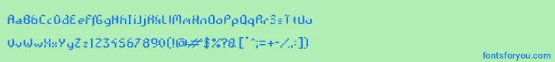 フォントGalacticasBold – 青い文字は緑の背景です。