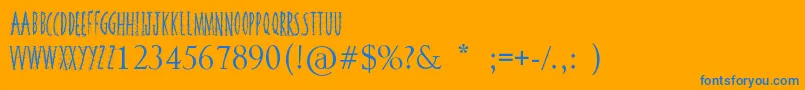 SquiggleyBrown Font – Blue Fonts on Orange Background