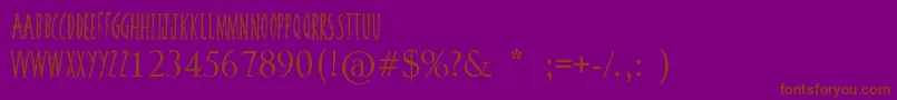 SquiggleyBrown Font – Brown Fonts on Purple Background