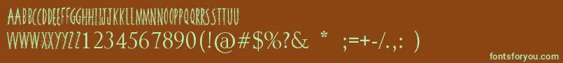 SquiggleyBrown Font – Green Fonts on Brown Background