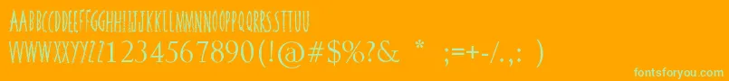 SquiggleyBrown Font – Green Fonts on Orange Background