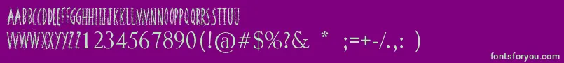 SquiggleyBrown Font – Green Fonts on Purple Background