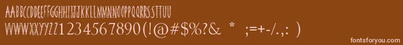 SquiggleyBrown-Schriftart – Rosa Schriften auf braunem Hintergrund