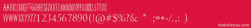 SquiggleyBrown Font – Pink Fonts on Red Background