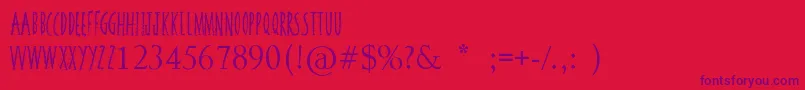 SquiggleyBrown Font – Purple Fonts on Red Background