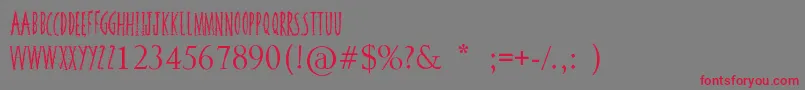 SquiggleyBrown-Schriftart – Rote Schriften auf grauem Hintergrund