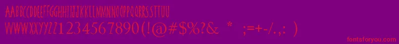 SquiggleyBrown Font – Red Fonts on Purple Background