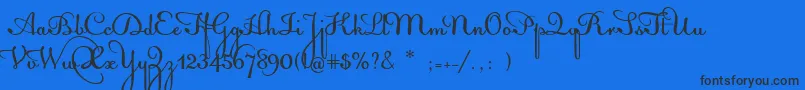 AcquestScript Font – Black Fonts on Blue Background