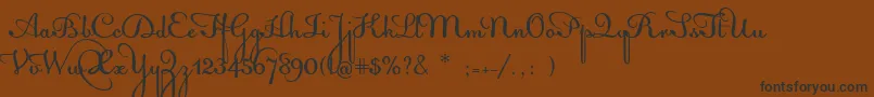 AcquestScript Font – Black Fonts on Brown Background