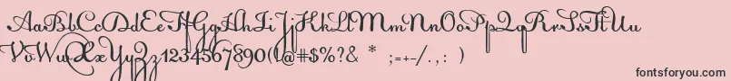 フォントAcquestScript – ピンクの背景に黒い文字