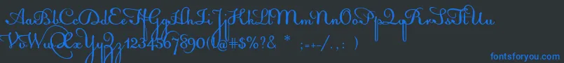 AcquestScript Font – Blue Fonts on Black Background
