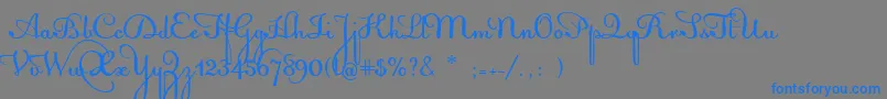フォントAcquestScript – 灰色の背景に青い文字