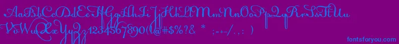 AcquestScript Font – Blue Fonts on Purple Background