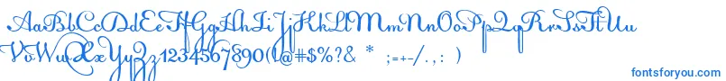 Шрифт AcquestScript – синие шрифты на белом фоне