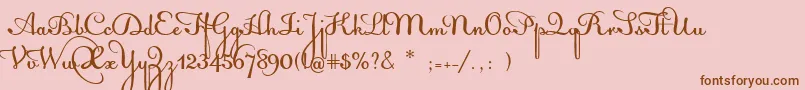 フォントAcquestScript – ピンクの背景に茶色のフォント
