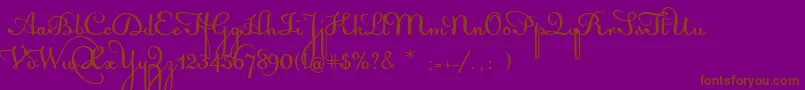 AcquestScript Font – Brown Fonts on Purple Background