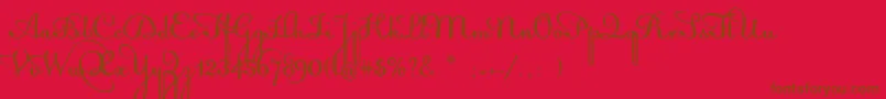 AcquestScript-Schriftart – Braune Schriften auf rotem Hintergrund