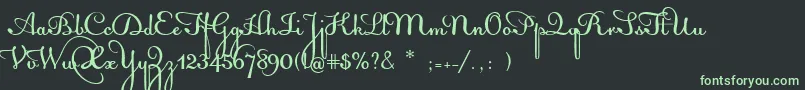 AcquestScript Font – Green Fonts on Black Background