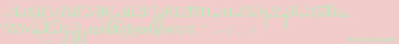 AcquestScript Font – Green Fonts on Pink Background