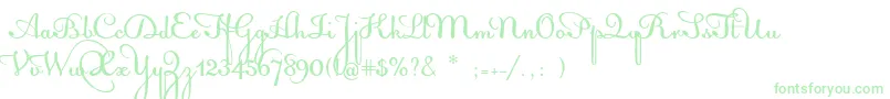 AcquestScript Font – Green Fonts on White Background