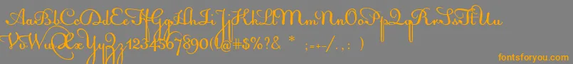 AcquestScript Font – Orange Fonts on Gray Background