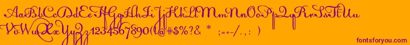 Шрифт AcquestScript – фиолетовые шрифты на оранжевом фоне