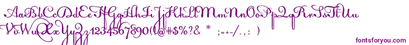 AcquestScript-Schriftart – Violette Schriften auf weißem Hintergrund