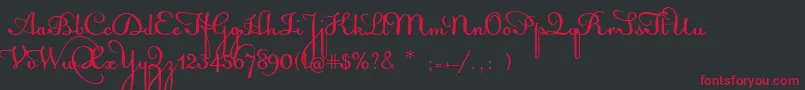 AcquestScript Font – Red Fonts on Black Background
