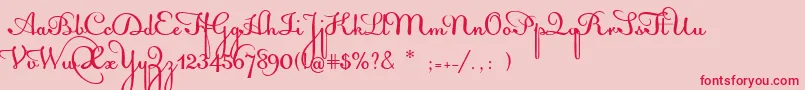AcquestScript Font – Red Fonts on Pink Background