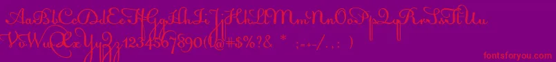 AcquestScript Font – Red Fonts on Purple Background
