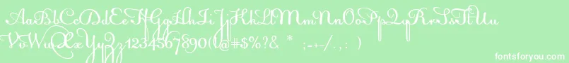 Шрифт AcquestScript – белые шрифты на зелёном фоне