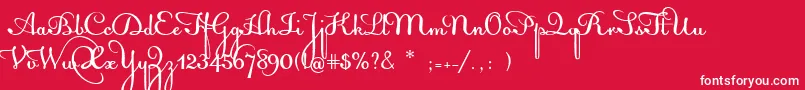 フォントAcquestScript – 赤い背景に白い文字