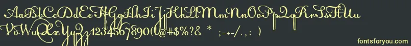 AcquestScript-fontti – keltaiset fontit mustalla taustalla