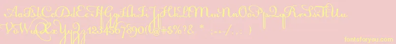 AcquestScript Font – Yellow Fonts on Pink Background