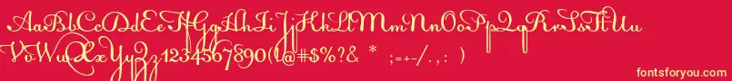 AcquestScript Font – Yellow Fonts on Red Background
